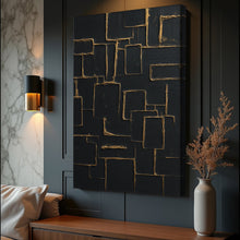 Load image into Gallery viewer, Contemporary Black and Gold Wall Art