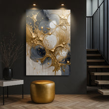 Load image into Gallery viewer, Black and Gold Splash Wall Art