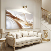 Load image into Gallery viewer, White and Gold Abstract Wall Art