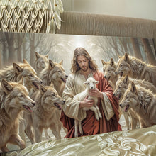 Load image into Gallery viewer, Jesus Protects The Lamb From Wolves Faith Wall Art II