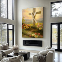 Load image into Gallery viewer, Cross and Flowers Faith Wall Art III