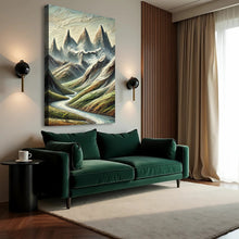 Load image into Gallery viewer, Abstract Mountain and River Landscape Wall Art II