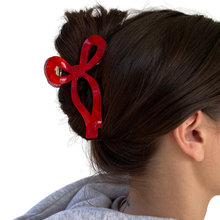 Load image into Gallery viewer, Red Bow Claw Clip