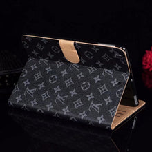 Load image into Gallery viewer, Elegant Monogram Canvas Flip Cover Apple iPad Protective Leather Case
