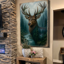 Load image into Gallery viewer, Misty Stag Double Exposure Wall Art