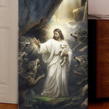 Load image into Gallery viewer, Jesus Protects The Lamb From Wolves Faith Wall Art XV