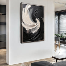 Load image into Gallery viewer, Black and White Vortex Abstract Wall Art