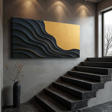 Load image into Gallery viewer, Black And Gold Minimalist Abstract XII