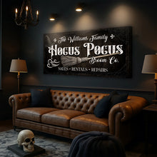 Load image into Gallery viewer, Personalized Hocus Pocus Broom Co. Wall Sign