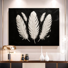 Load image into Gallery viewer, Minimalist Monochrome Feather Wall Art