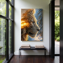 Load image into Gallery viewer, Lion Winter Summer Surrealism Wall Art