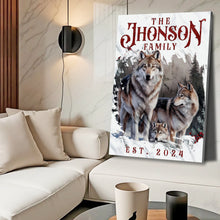 Load image into Gallery viewer, Personalized Wolf Family Wall Art