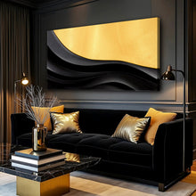 Load image into Gallery viewer, Black And Gold Minimalist Abstract VIII