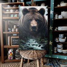 Load image into Gallery viewer, Grizzly Bear Double Exposure Wall Art