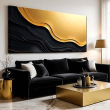 Load image into Gallery viewer, Black And Gold Minimalist Abstract V