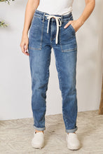 Load image into Gallery viewer, Judy Blue Full Size High Waist Drawstring Denim Jeans