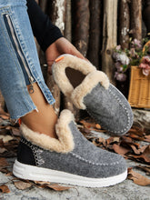 Load image into Gallery viewer, Furry Suede Round Toe Flat Sneakers