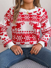 Load image into Gallery viewer, Christmas Element Round Neck Long Sleeve Sweater