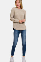 Load image into Gallery viewer, Zenana Chenille Waffle Round Neck Sweater