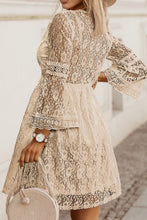 Load image into Gallery viewer, Lace V-Neck Three-Quarter Sleeve Dress