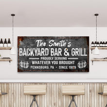 Load image into Gallery viewer, Backyard Bar &amp; Grill Sign XXIII