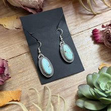 Load image into Gallery viewer, 32 - Sterling Silver Dry Creek Turquoise Dangle Earrings by Shay Pfeiffer