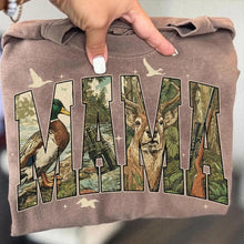 Load image into Gallery viewer, Mama deer camo, gun, &amp; duck hunting tee or sweatshirt