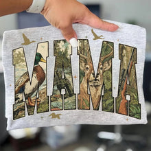 Load image into Gallery viewer, Mama deer camo, gun, &amp; duck hunting tee or sweatshirt