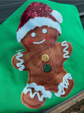 Load image into Gallery viewer, Gingerbread man faux yarn tee or sweatshirt