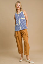 Load image into Gallery viewer, Umgee Round Neck Texture Striped Tank