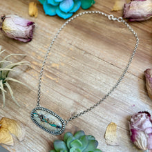 Load image into Gallery viewer, 102 - Sterling Silver Ribbon Easter Blue Turquoise Bar Necklace by Jason Ogg