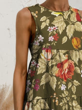 Load image into Gallery viewer, Tiered Printed Round Neck Sleeveless Dress