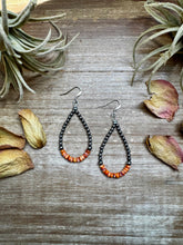 Load image into Gallery viewer, Teardrop Earrings – Sterling Silver Pearl &amp; Orange Spiny Oyster