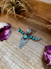 Load image into Gallery viewer, Longhorn Pendant with Gold Accent – Sterling Silver – Native Made by Leroy James