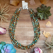 Load image into Gallery viewer, 18” Turquoise Tube Necklace – Sterling Silver &amp; Hematite