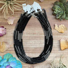 Load image into Gallery viewer, 16” Black Onyx Necklace – Sterling Silver Pearls