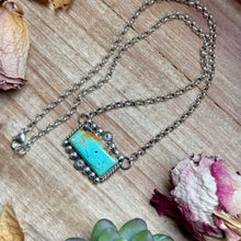 Load image into Gallery viewer, 103 - Sterling Silver Blackjack Turquoise Bar Necklace by Jason Ogg