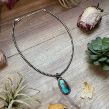 Load image into Gallery viewer, FREE Sterling Silver Pearl Necklace + MJ Long Oval Turquoise Pendant