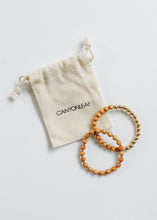 Load image into Gallery viewer, Cypress Wood : 14k Gold Filled Sun + Moon || Stretch Bracelet