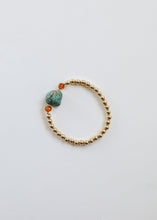 Load image into Gallery viewer, Natural Turquoise + Baltic Amber || 14K Gold Filled || Adult Stretch Bracelet