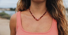 Load image into Gallery viewer, Cognac Baltic Sea Amber || Cherry + Rose Quartz || Necklace Set
