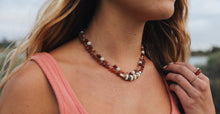 Load image into Gallery viewer, Raw Cognac Baltic Sea Amber + Natural Jasper || Necklace