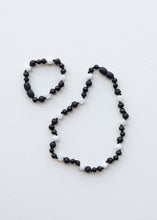 Load image into Gallery viewer, Raw Black Baltic Amber + Moonstone || Necklace