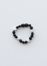 Load image into Gallery viewer, Raw Black Baltic Amber + Moonstone || Anklet or Bracelet