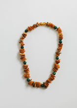 Load image into Gallery viewer, Pet Necklace: Raw Baltic Amber + Natural Green Jade