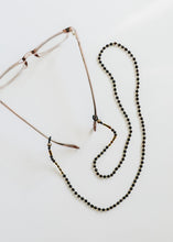 Load image into Gallery viewer, Baltic Sea Amber + Gemstone || Beaded Eyeglass Necklace - Natural Black
