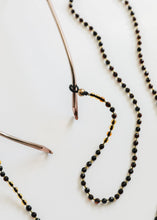 Load image into Gallery viewer, Baltic Sea Amber + Gemstone || Beaded Eyeglass Necklace - Natural Black