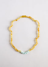 Load image into Gallery viewer, Raw Honey Baltic Amber + Amazonite || Necklace