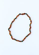 Load image into Gallery viewer, Baltic Sea Amber + Malachite Halo|| Necklace