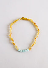Load image into Gallery viewer, Raw Honey Baltic Amber + Amazonite || Necklace